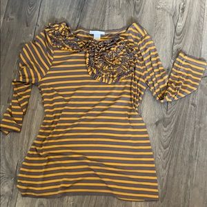 DESIGNhistory Striped 3/4 sleeve shirt